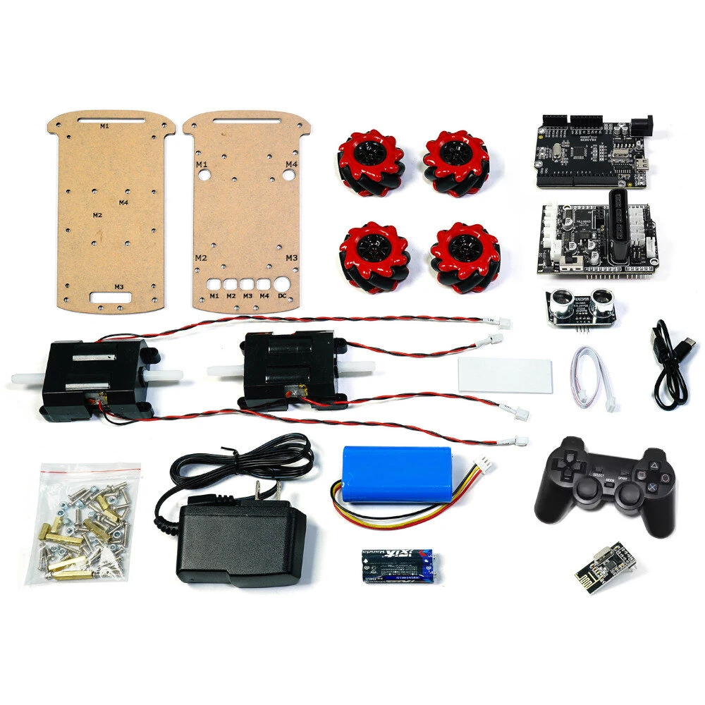4WD Smart Car Chassis Mecanum Wheel Tracking DIY Kit Omnidirectional Wheel Four-wheel Drive Robot Remote Control Car — view 7