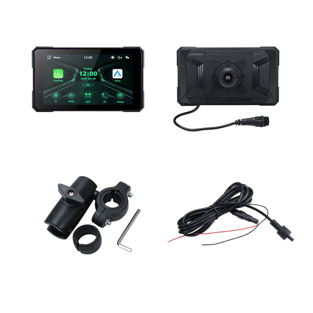 5.0 inch Wireless CarPlay Moto Android Auto Portable Digital GPS Moto Navigation Motorcycle Dashboard Display Screen TPMS — view 8