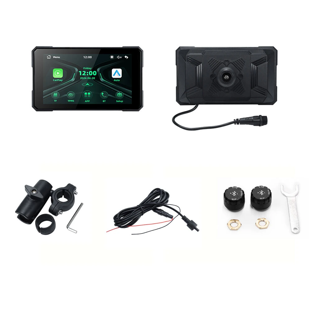 5.0 inch Wireless CarPlay Moto Android Auto Portable Digital GPS Moto Navigation Motorcycle Dashboard Display Screen TPMS — view 9