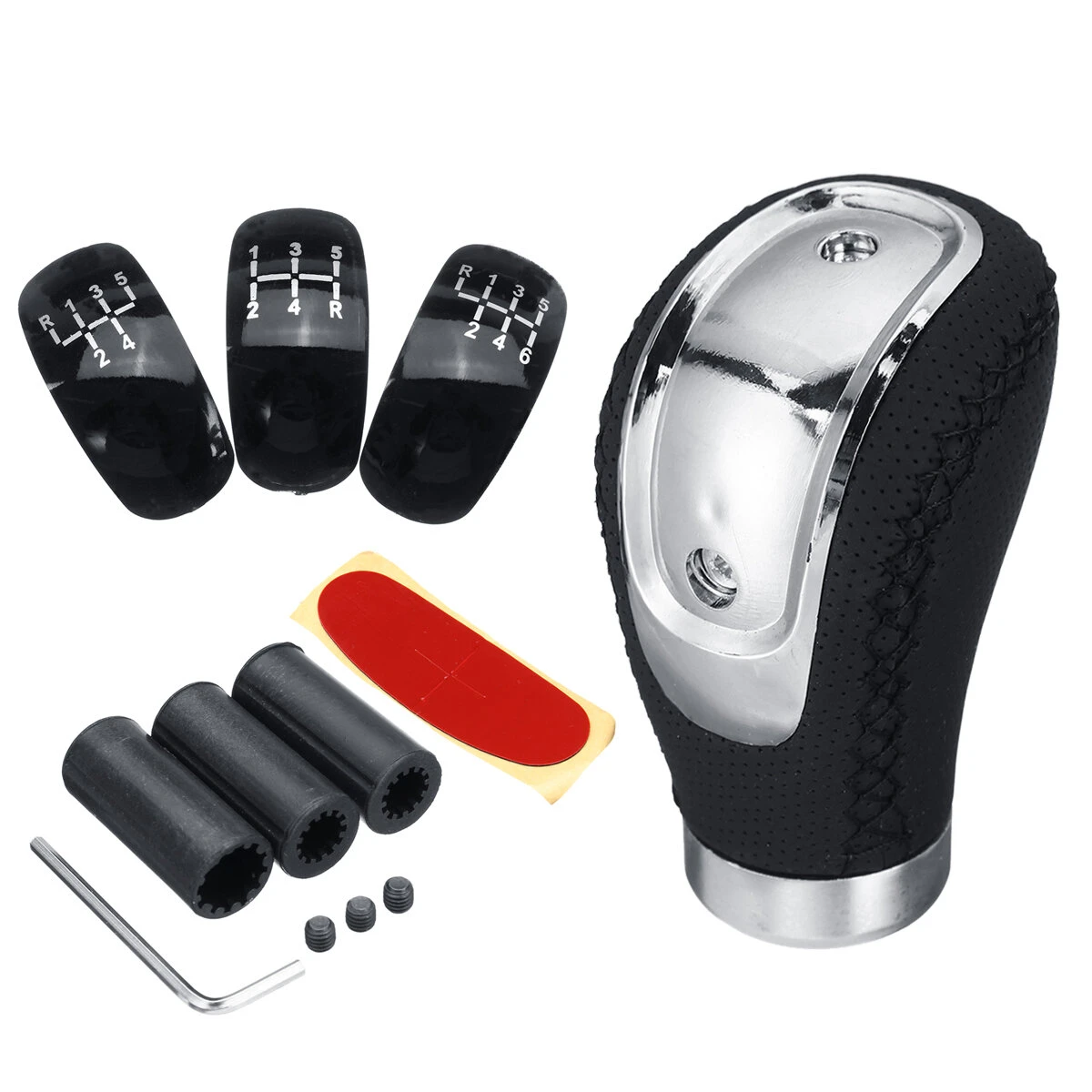 5/6 Speed & 3 Caps Adapter Universal Manual MT Car Gear Stick Shift Shifter Knob — image 1