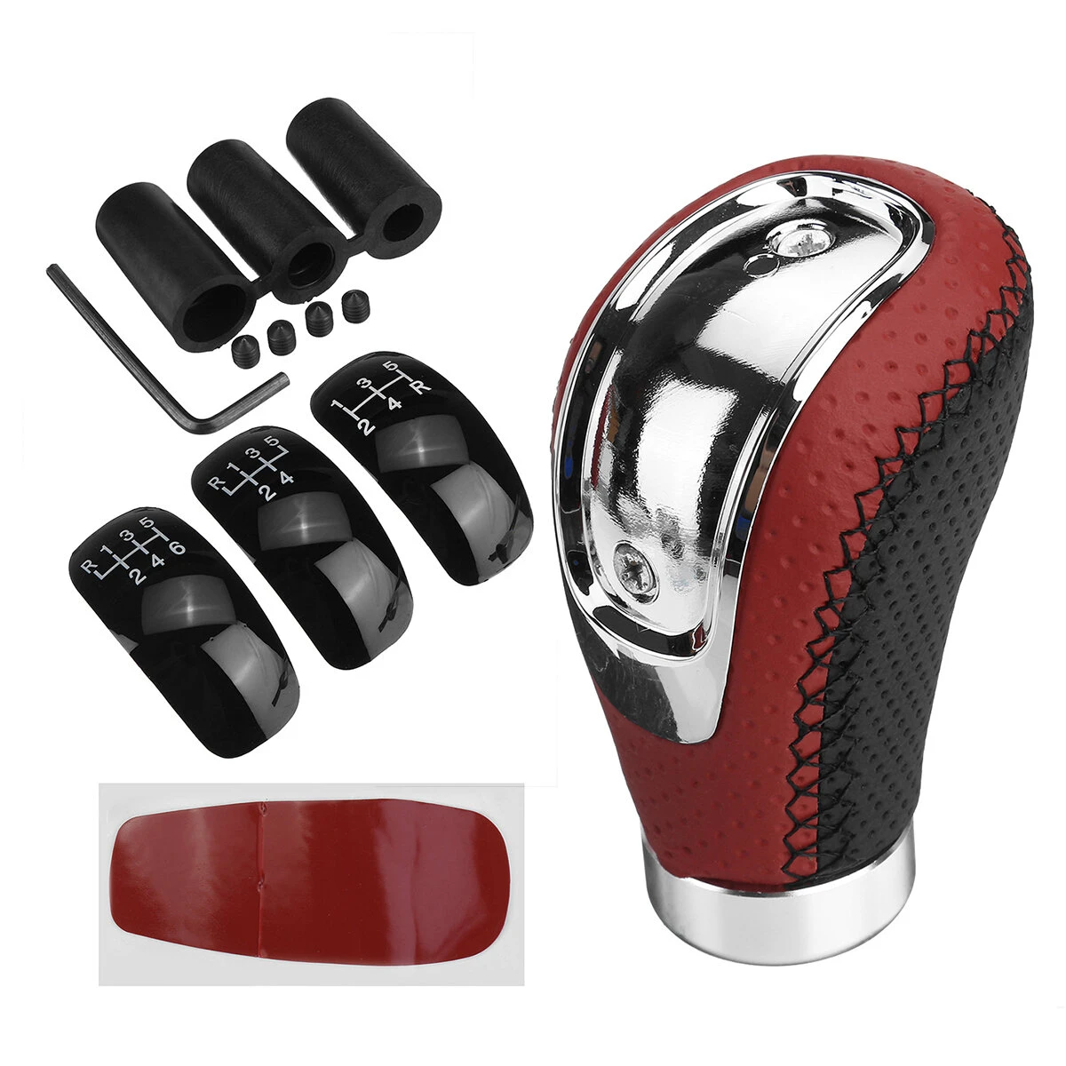 5/6 Speed Universal Manual Car Gear Shift Knob Shifter Lever Stick with 3 Cap — view 11