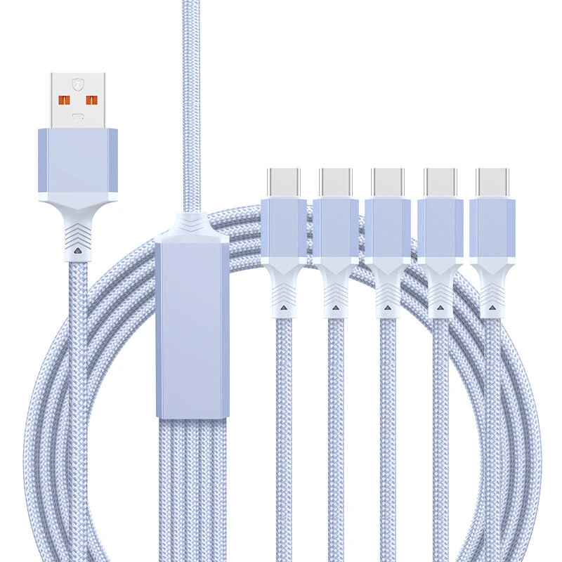 5-in-1 100W 5-in-1 USB-C Charger Cable USB-A to USB-C/iP/Micro USB Cable Fast Charging Data Transmission Copper Core Line 1.2M/2M Long for iPhone 17 17Pro 16 Pro Max 15 14 13 for Huawei Mate XTs for OPPO — view 7