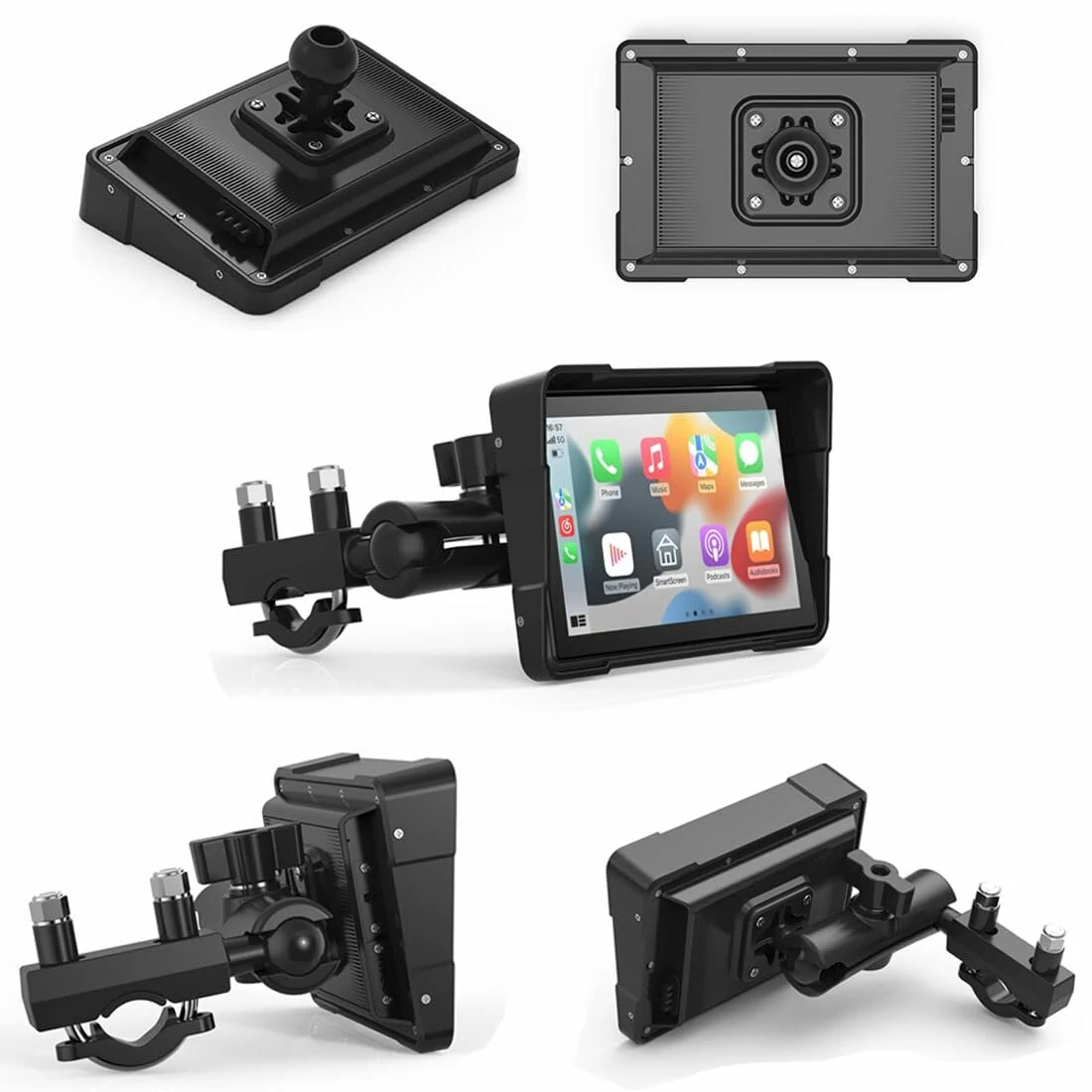 5 Inch Motorcycle Touchscreen Wireless Carplay Player DVR Android Front Rear Dual Camera bluetooth IP66 Waterproof with GPS Navigation — view 7