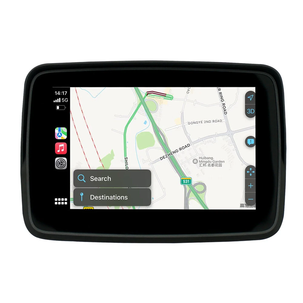 5-inch Waterproof Motorcycle GPS Navigation with Carplay Auto Mirror Screen — view 2