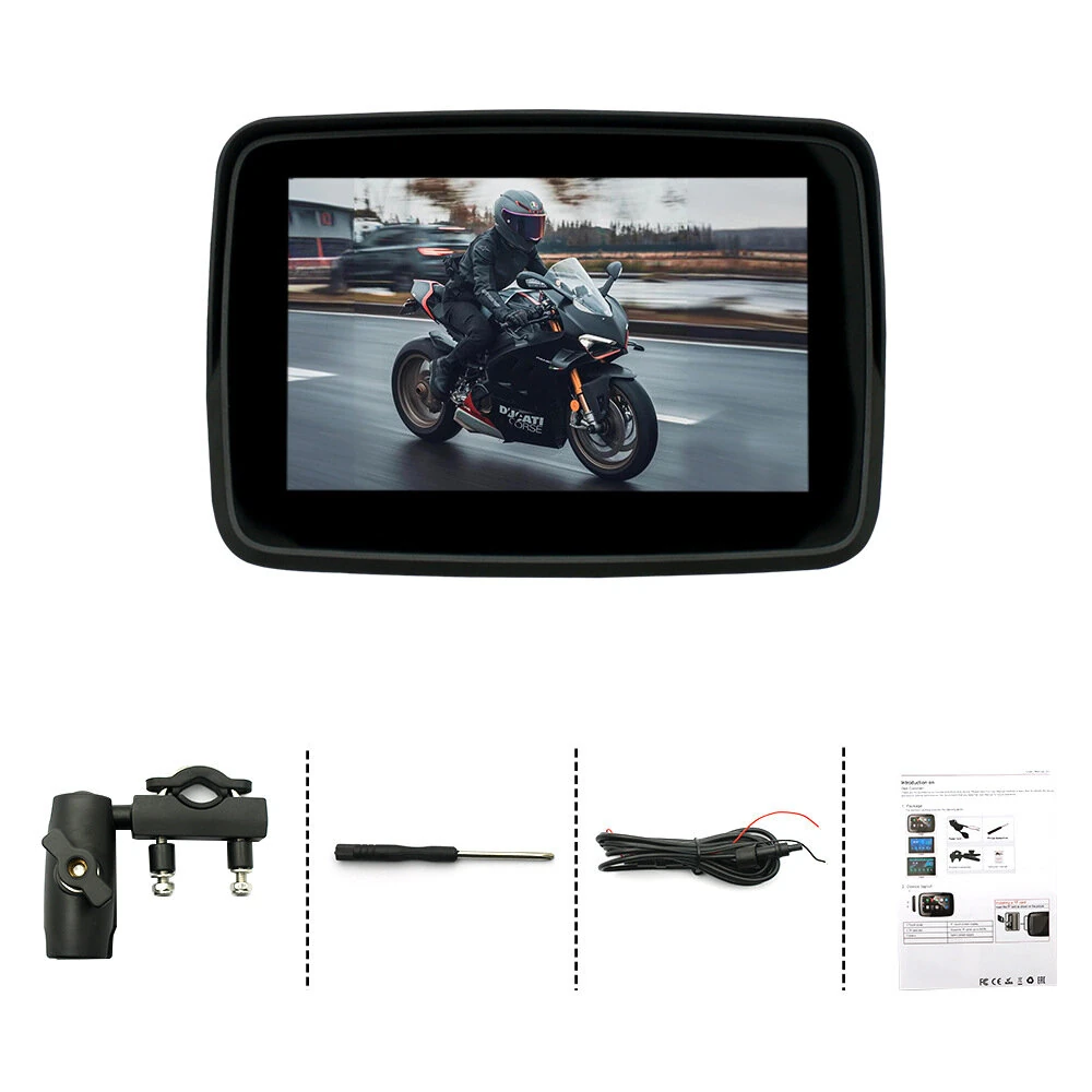 5-inch Waterproof Motorcycle GPS Navigation with Carplay Auto Mirror Screen — view 3