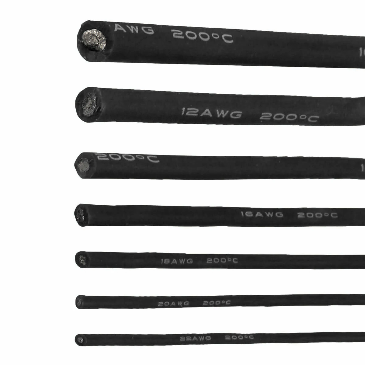 5 Meter Black Silicone Wire Cable 10/12/14/16/18/20/22AWG Flexible Cable — view 3