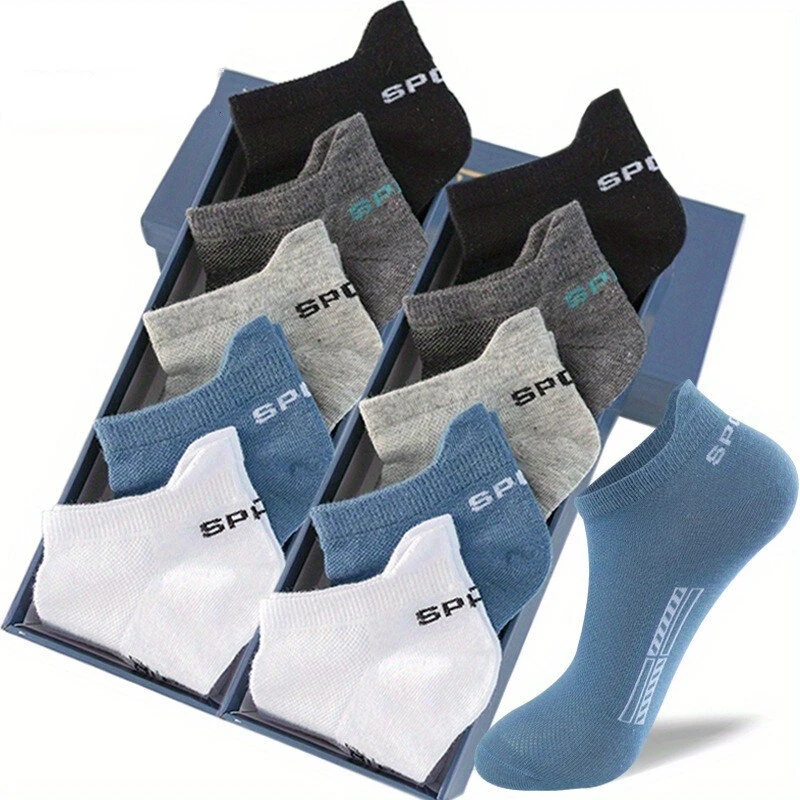 5 Pairs Cotton Short Socks For Male High Quality Women Low-cut Crew Ankle Sports Mesh Breathable Summer Casual Soft — view 10