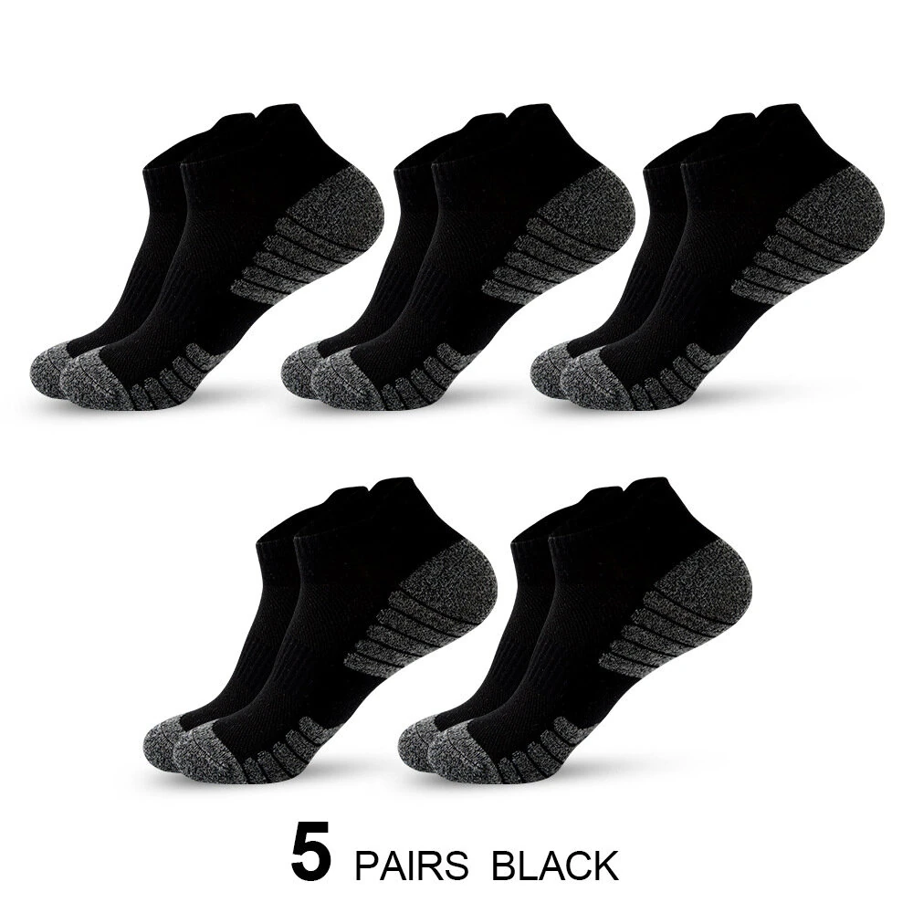 5 Pairs Sports Socks Men's Short Socks Sweat-absorbent Breathable Mesh Athletic Ankle Socks Casual Thin Section Cotton Socks Size 38-45 — view 10