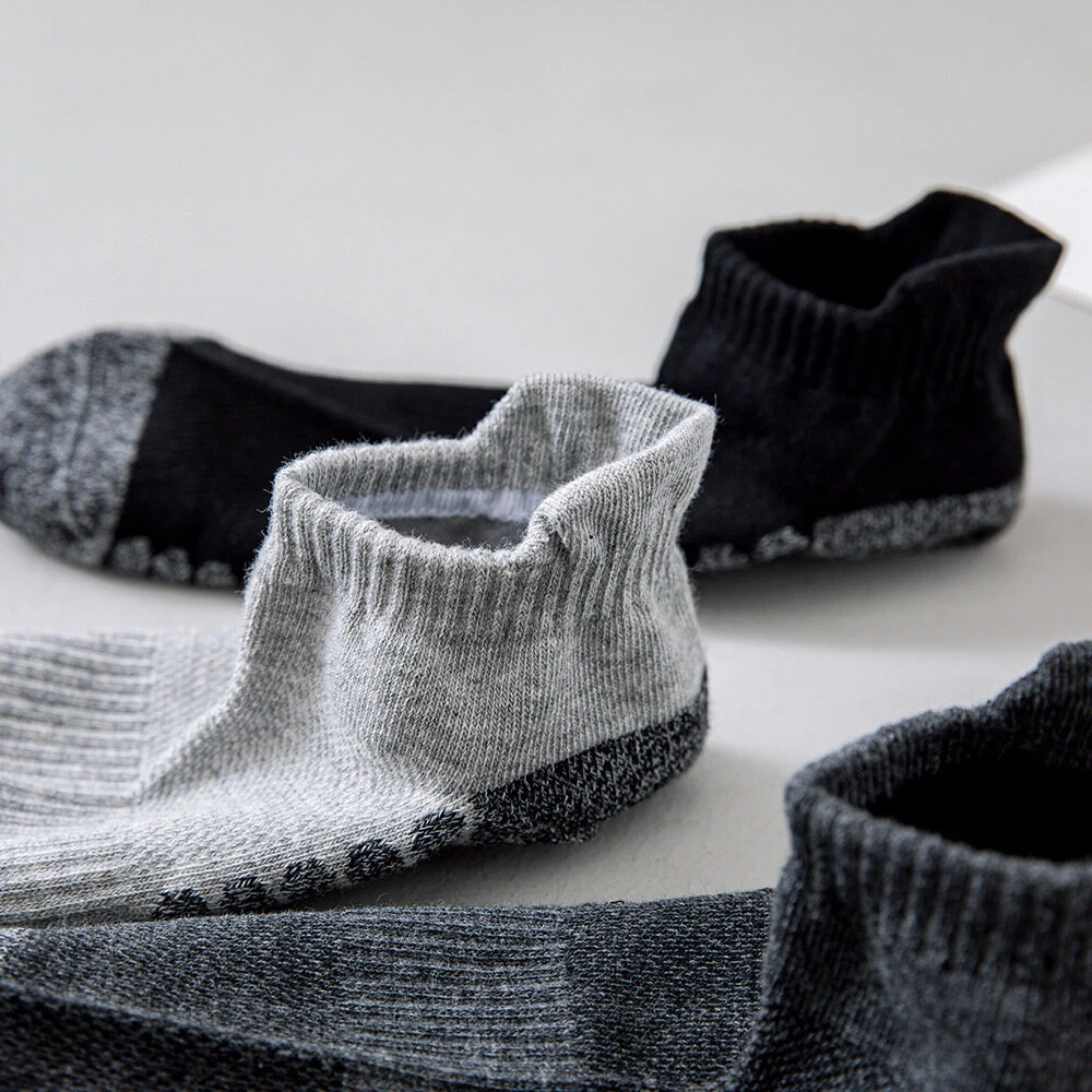 5 Pairs Sports Socks Men's Short Socks Sweat-absorbent Breathable Mesh Athletic Ankle Socks Casual Thin Section Cotton Socks Size 38-45 — view 3