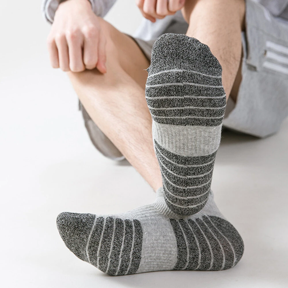 5 Pairs Sports Socks Men's Short Socks Sweat-absorbent Breathable Mesh Athletic Ankle Socks Casual Thin Section Cotton Socks Size 38-45 — view 5