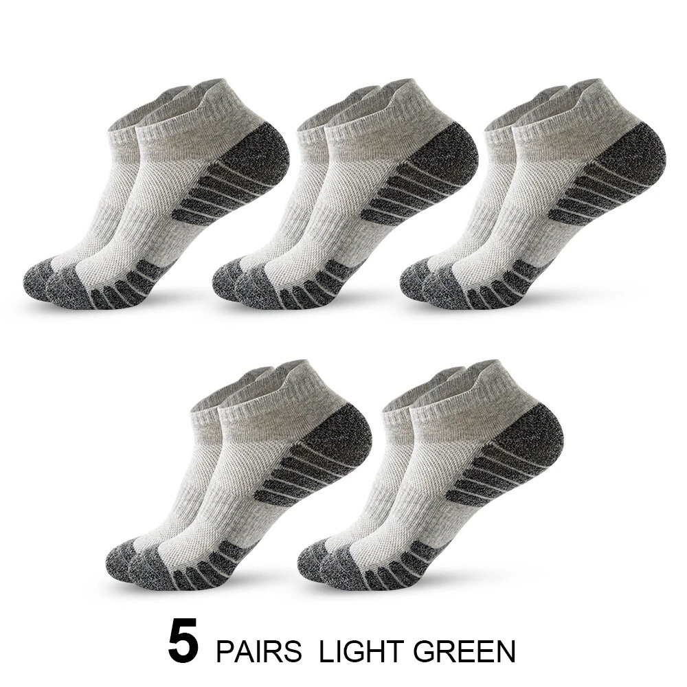 5 Pairs Sports Socks Men's Short Socks Sweat-absorbent Breathable Mesh Athletic Ankle Socks Casual Thin Section Cotton Socks Size 38-45 — view 8