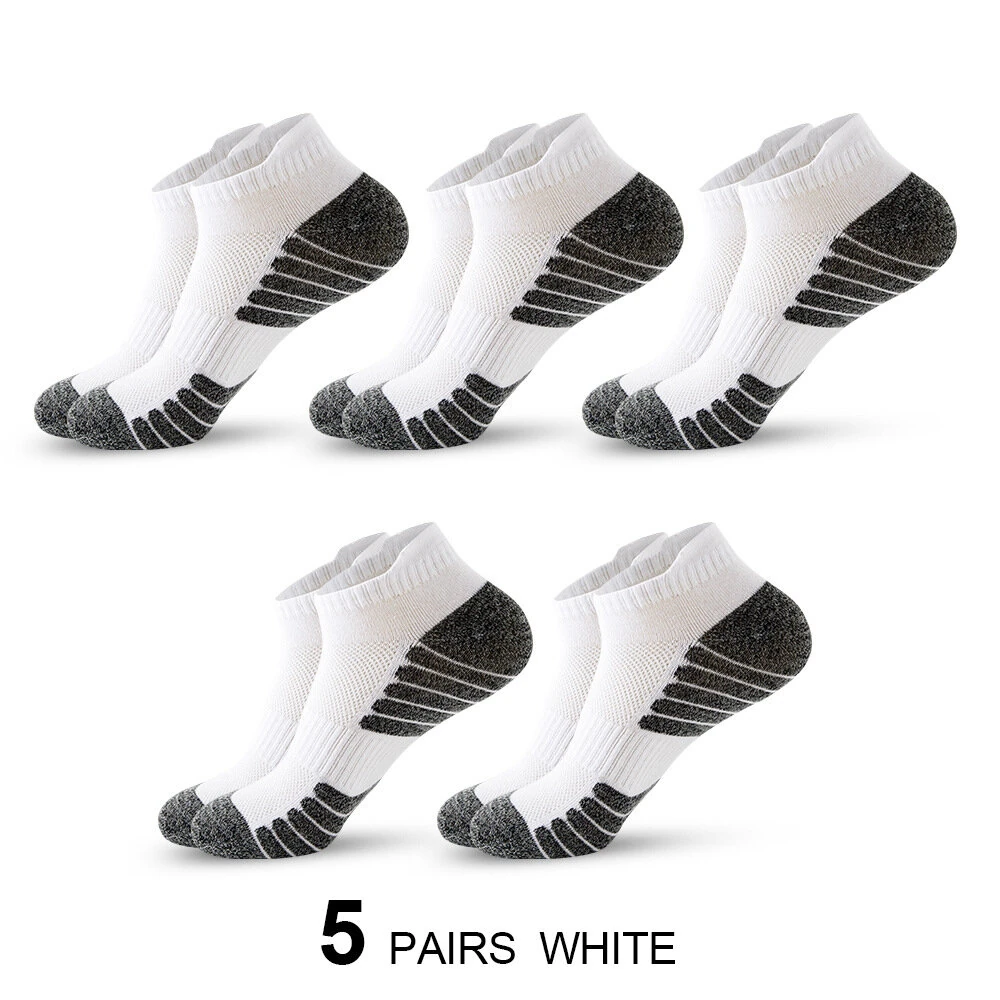 5 Pairs Sports Socks Men's Short Socks Sweat-absorbent Breathable Mesh Athletic Ankle Socks Casual Thin Section Cotton Socks Size 38-45 — view 9