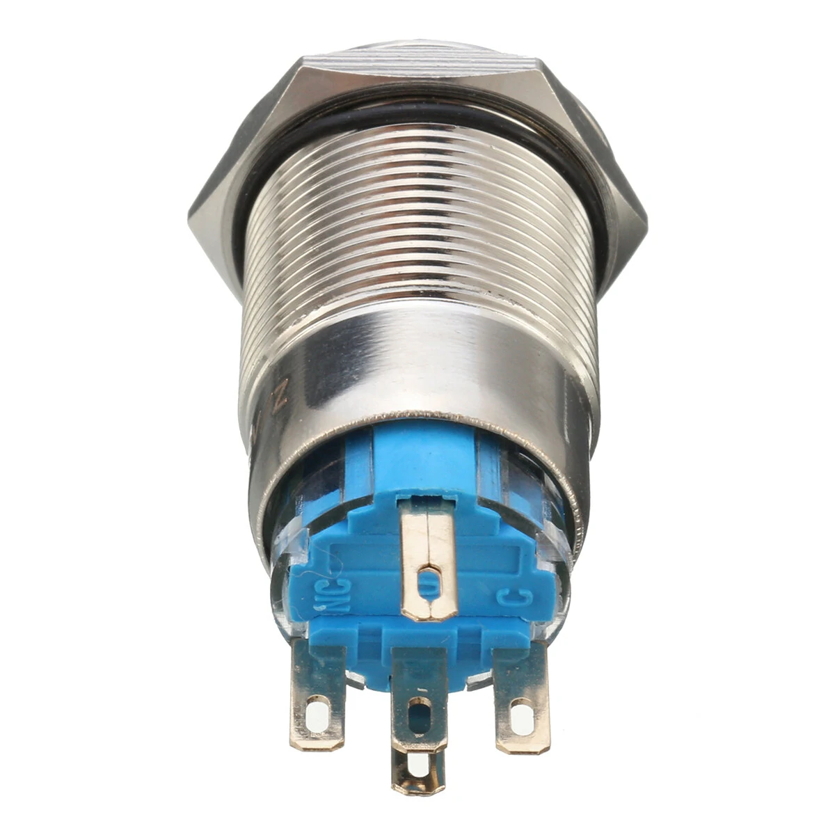 5 Pin 19mm LED Light Illuminated Push Button Latching Switch SPDT Waterproof — view 4