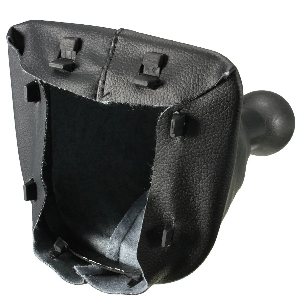 5 Speed Gear Shift Gaiter Knob For PEUGEOT 207 307 406 Black Chrome Leather — view 4