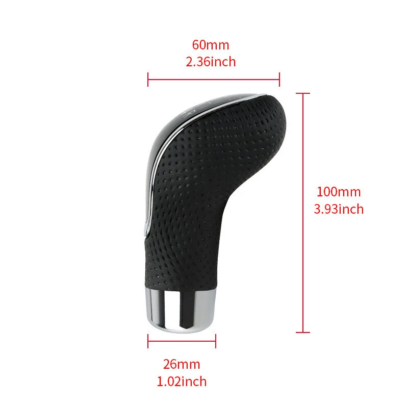 5-Speed Leather Car Universal Modified Gear Head Ball Head Black Punching Type — view 5