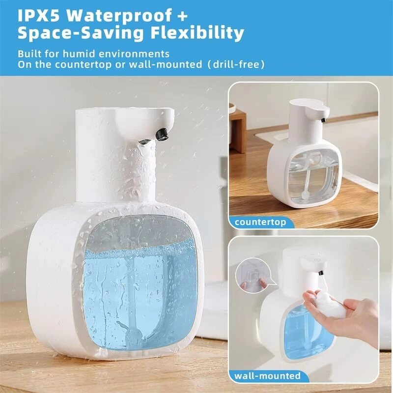 500ml Capacity Automatic Hand Soap Dispenser Waterproof Design Foam Dispenser Smart Hand Washing Machine Induction Sensor — view 4