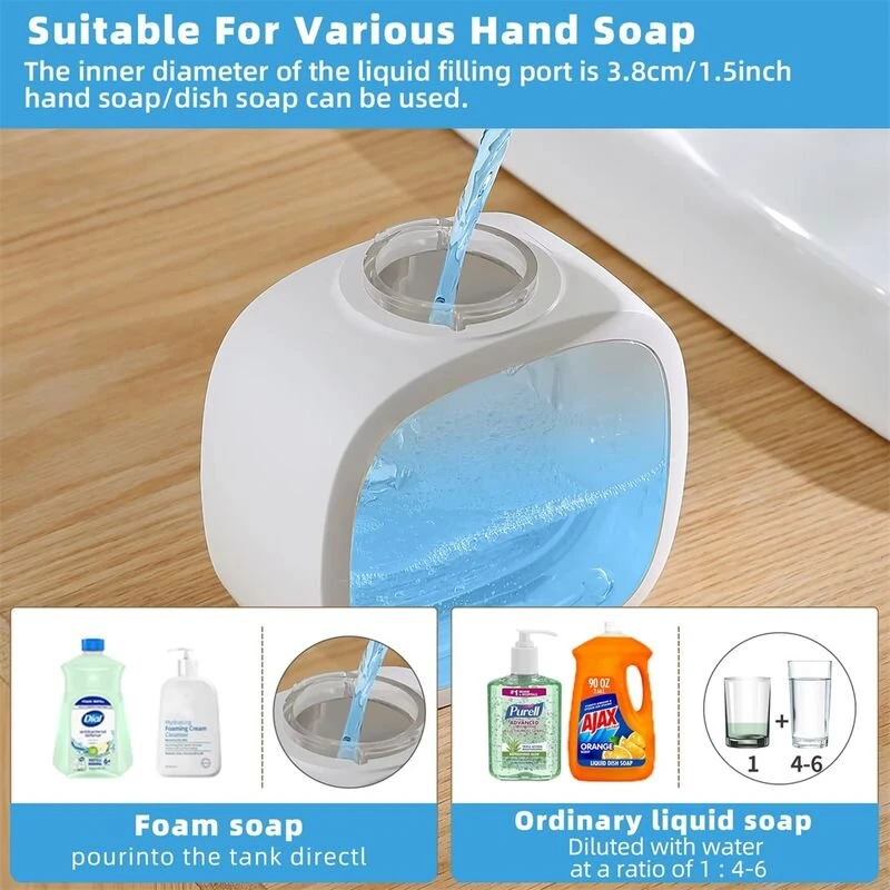 500ml Capacity Automatic Hand Soap Dispenser Waterproof Design Foam Dispenser Smart Hand Washing Machine Induction Sensor — view 6