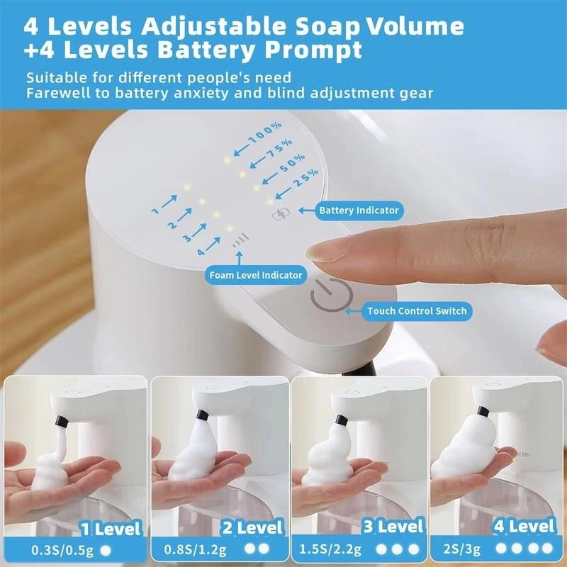 500ml Capacity Automatic Hand Soap Dispenser Waterproof Design Foam Dispenser Smart Hand Washing Machine Induction Sensor — view 7