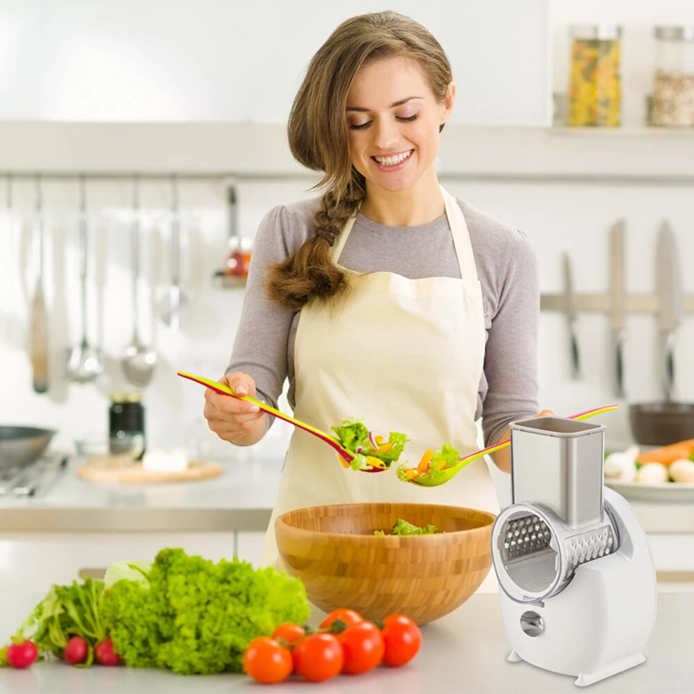 50W Multifunctional Vegetable Cutter Kitchen Drum Electric Vegetable Cutter Vegetable Slicer Potato Grater Electric Cheese Grater — view 5