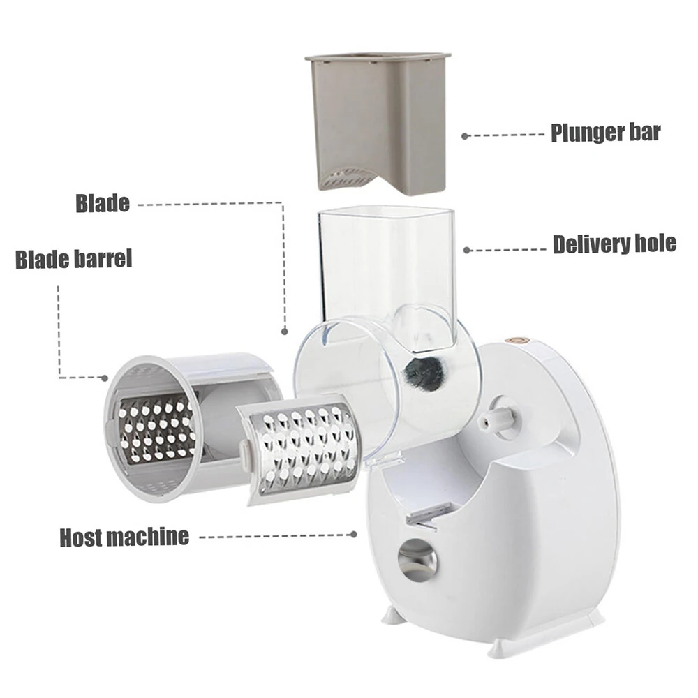 50W Multifunctional Vegetable Cutter Kitchen Drum Electric Vegetable Cutter Vegetable Slicer Potato Grater Electric Cheese Grater — view 7