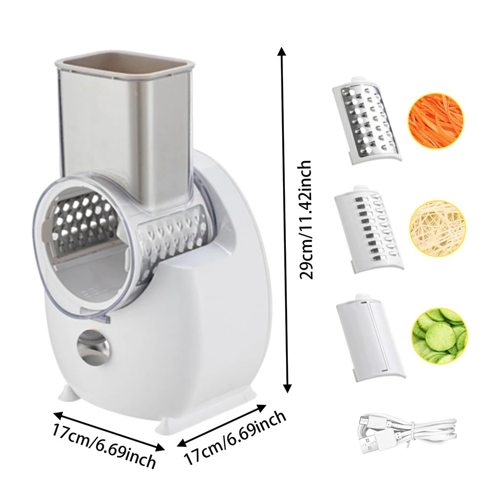 50W Multifunctional Vegetable Cutter Kitchen Drum Electric Vegetable Cutter Vegetable Slicer Potato Grater Electric Cheese Grater — view 9