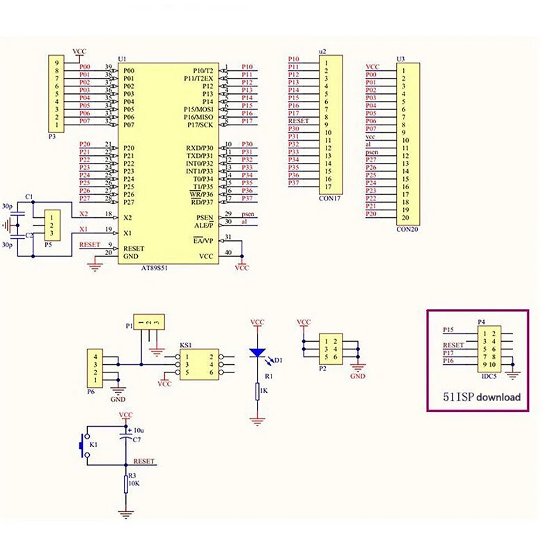 51 AVR MCU STC Minimum System Board Learning Development Board STC89C52 AT89S52 40P Locking Seat Module Microcontroller Programmer — view 5