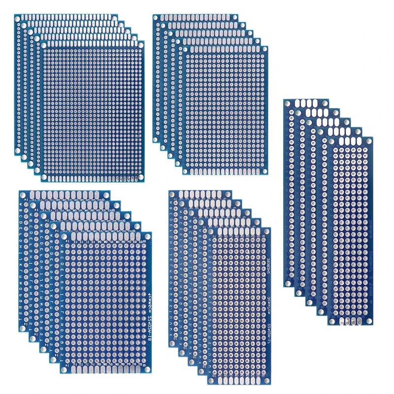 5/10PCS PCB Board Prototype Board Blue 2x8/3x7/4x6/5x7/7x9cm Double Sided Circuit Board For DIY Soldering Project — Pricio