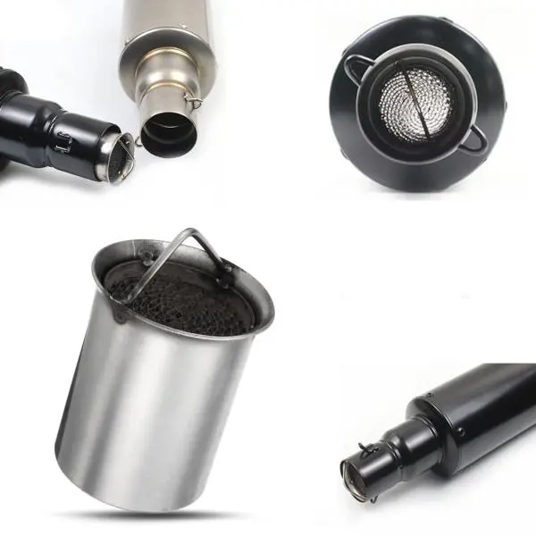 51mm Universal Motorcycle Exhaust Pipe Can Silencer Muffler Baffle Removable — view 2