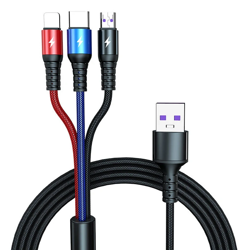 5A USB-A to iP/Type-C/Micro USB Cable Support Huawei Super Fast Charge VOOC&Dual Engine Flash Charge Fast Charging Data Transmission Copper Core 1.2M Long for Huawei Mate50 for iPhone 13 14 14 Pro 14 Pro Max for Xiaomi 13pro for Samsung Galaxy S23 — Pricio