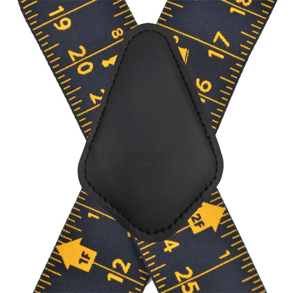 5cm Elastic Ruler Men's Suspender 4 Clips X-shaped Adjustable Casual Trousers Strap for Work Construction Tailoring — view 8