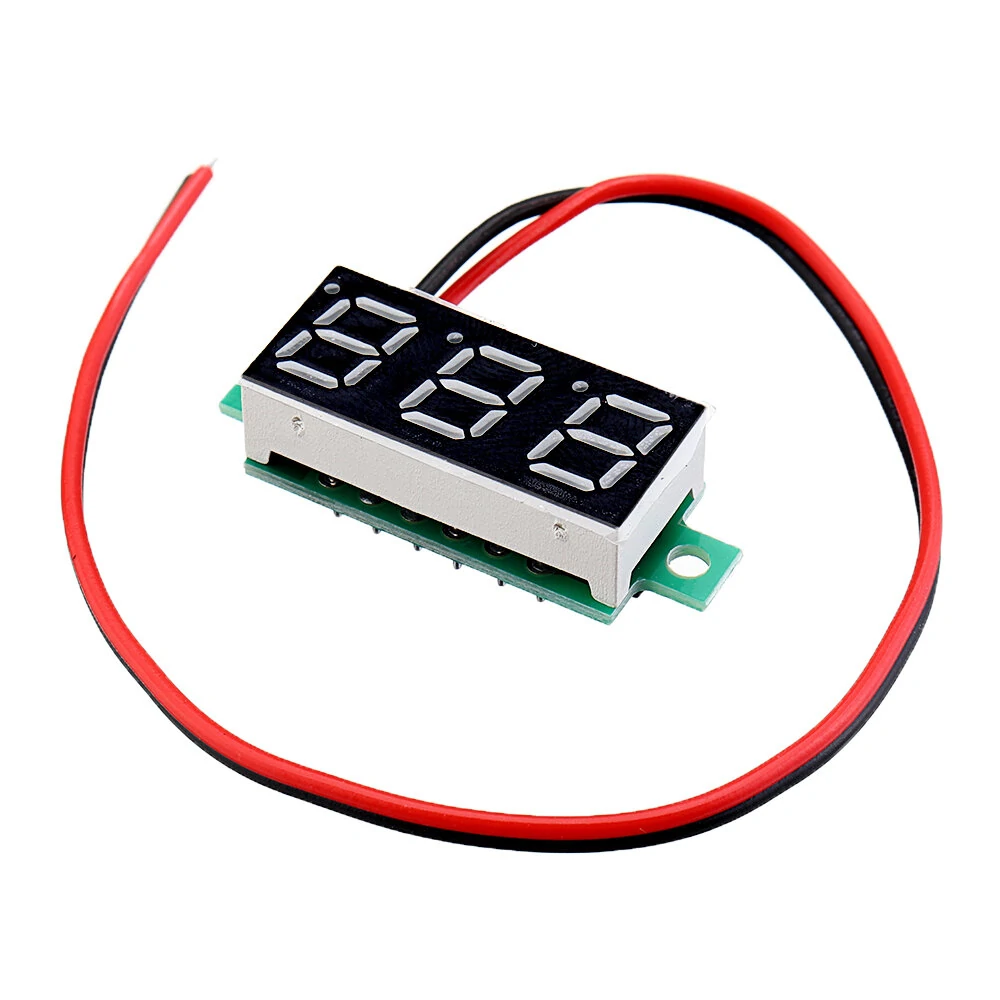 5pcs 0.28 Inch Two-wire 2.5-30V Digital Red Display DC Voltmeter Adjustable Voltage Meter — view 4