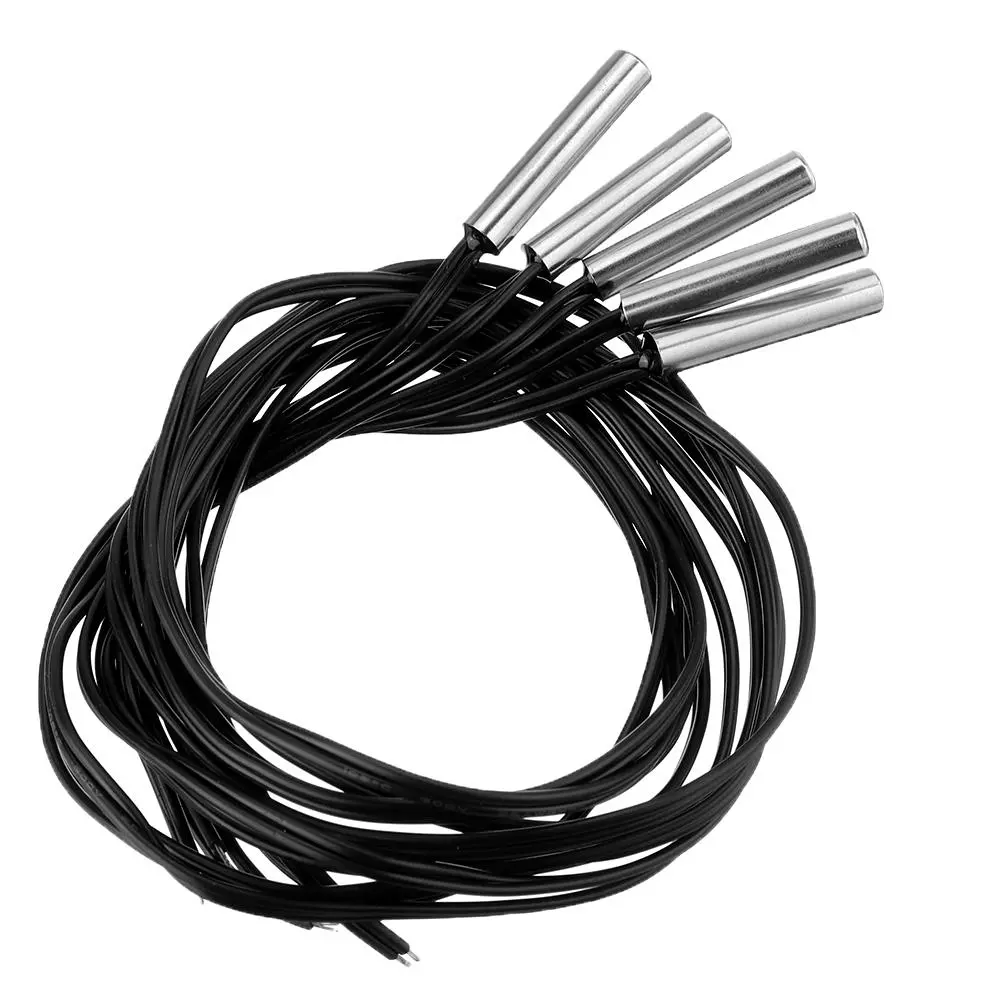 5pcs 10KOhm 1% 3435 0.5M NTC Thermistor Accuracy Temperature Sensor Cable Cylinder Probe High Sensitivity Temperature Sensor Wire — view 10