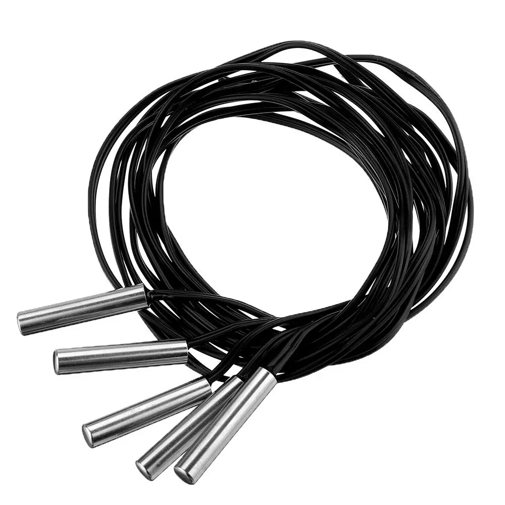 5pcs 10KOhm 1% 3435 0.5M NTC Thermistor Accuracy Temperature Sensor Cable Cylinder Probe High Sensitivity Temperature Sensor Wire — view 3