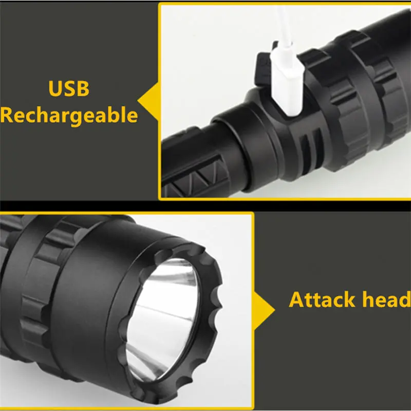 5pcs BIKIGHT 1102 L2 5Modes 1600 Lumens USB Rechargeable Camping Hunting LED Flashlight 18650 — view 7