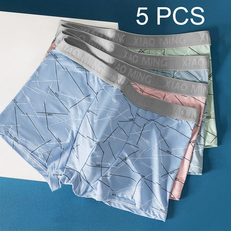 5pcs Men Boxer Briefs Thin Breathable Comfy Quick Drying Stretchy Boxer Underwear Shorts Male Sports Underpants Panties Boxershorts — view 11