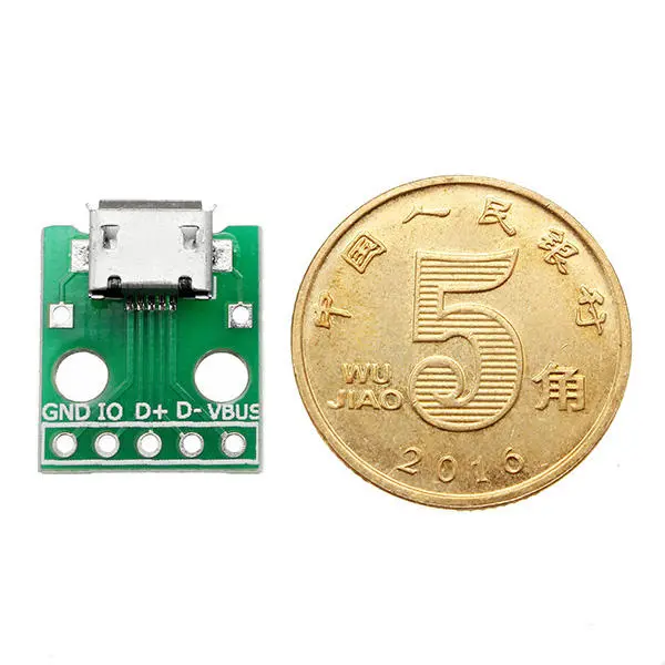 5pcs Micro USB To Dip Female Socket B Type Microphone 5P Patch To Dip 2.54mm Pin — view 9