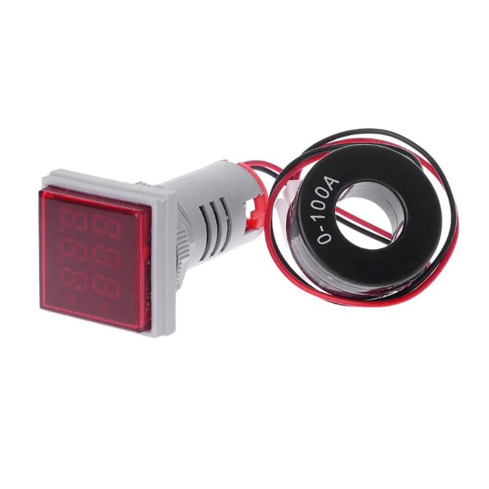 5pcs Red Light AC 60-500V 0-100A D18 Square LED Digital Dual Display Voltmeter A — image 1