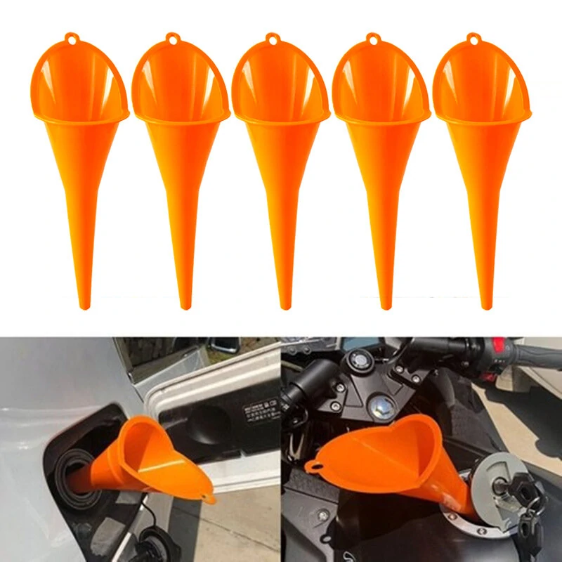 5pcs/Set Car Refueling Funnel Multi-Function Plastic Long Neck Oil Funnel Gasoline Engine Oil Additive Motorcycle Farm Machine Funnel — image 1