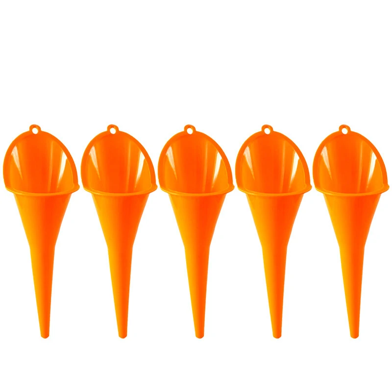 5pcs/Set Car Refueling Funnel Multi-Function Plastic Long Neck Oil Funnel Gasoline Engine Oil Additive Motorcycle Farm Machine Funnel — view 2