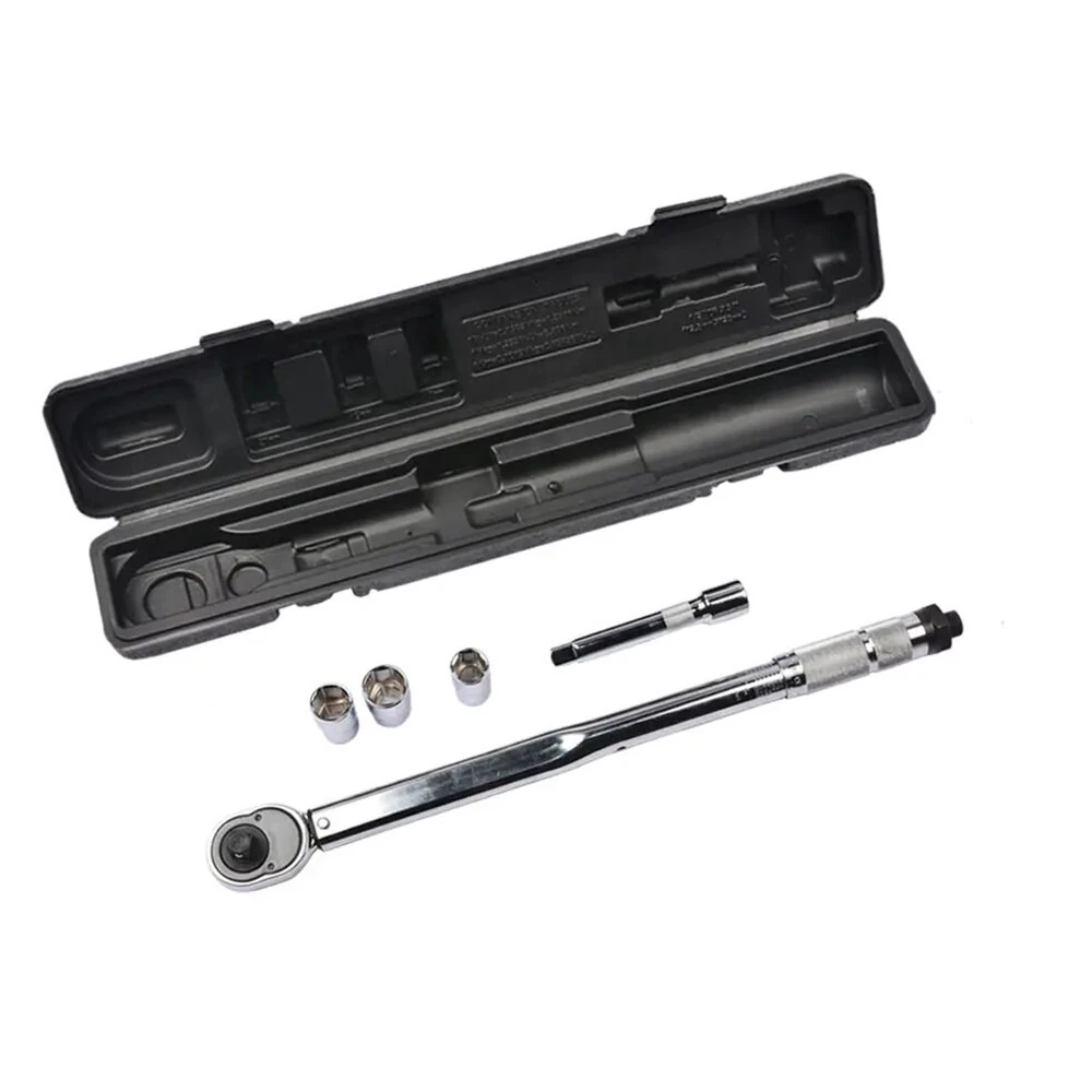 5PCS Torque Wrench Set 28-210Nm Bi-Directional Heat-Treated Steel Includes 3 Sockets 1 Extension Bar High Precision Tool — view 6