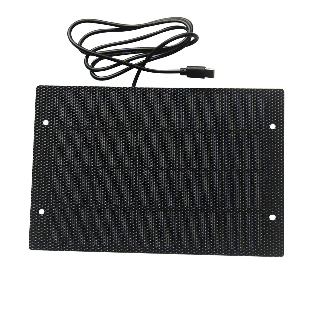 5W Solar Panel Charger ETFE 21.5 Percent Efficiency Monocrystalline Silicon Portable Waterproof Type-C for Outdoor Phone Power Bank Fans Lights Charging — view 4