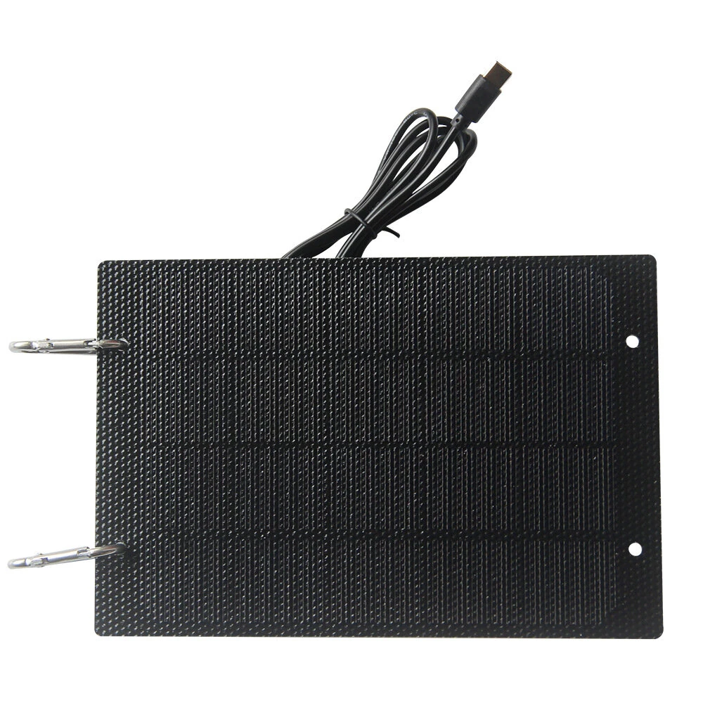 5W Solar Panel Charger ETFE 21.5 Percent Efficiency Monocrystalline Silicon Portable Waterproof Type-C for Outdoor Phone Power Bank Fans Lights Charging — view 6