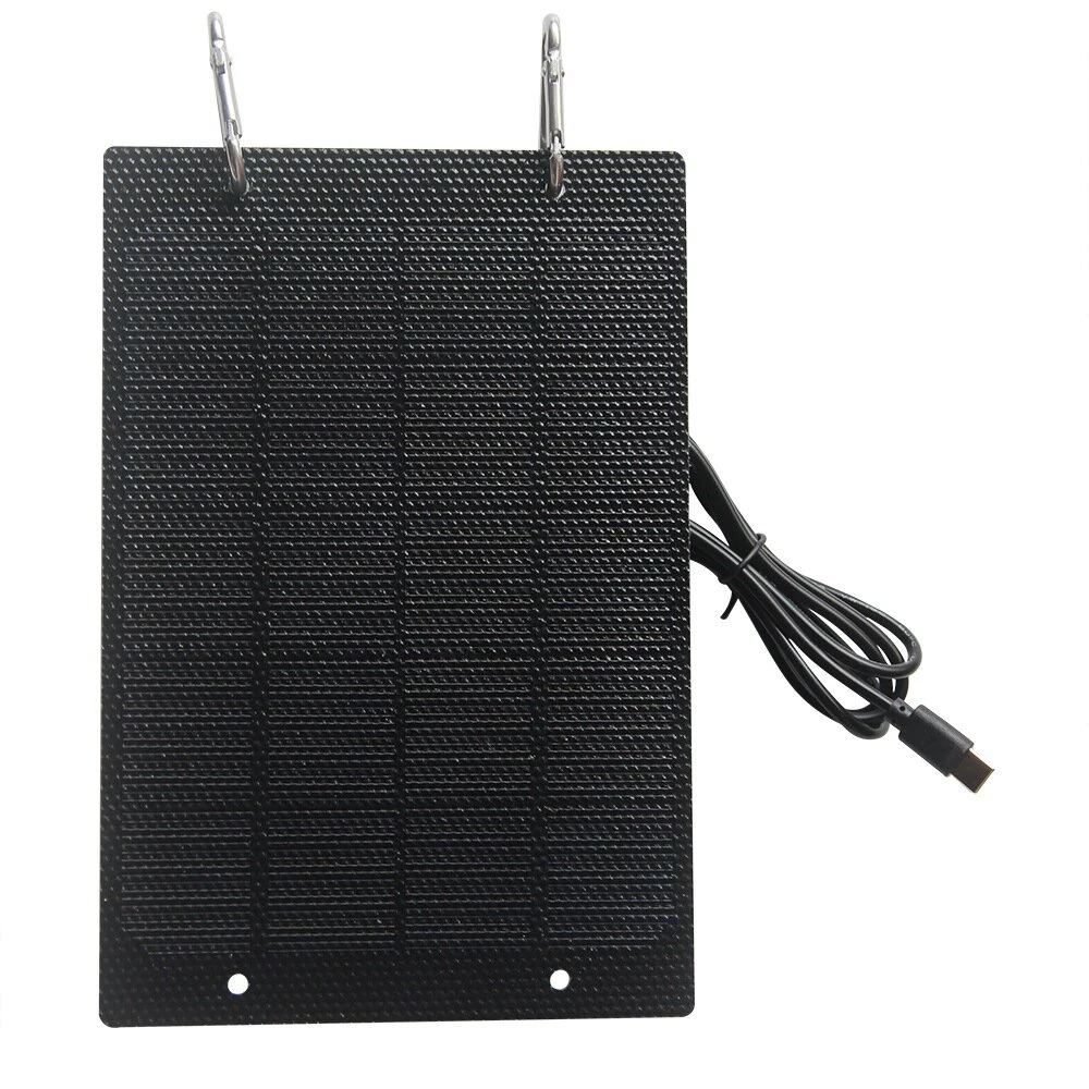 5W Solar Panel Charger ETFE 21.5 Percent Efficiency Monocrystalline Silicon Portable Waterproof Type-C for Outdoor Phone Power Bank Fans Lights Charging — view 7