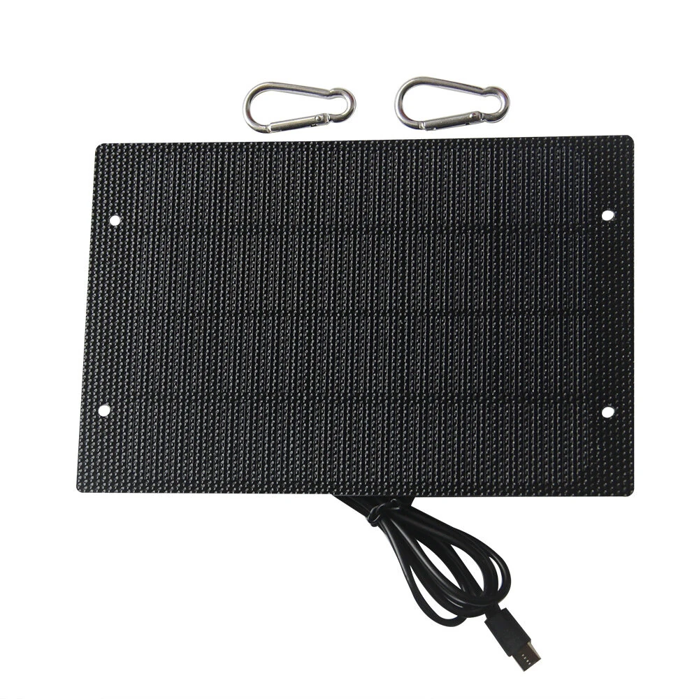 5W Solar Panel Charger ETFE 21.5 Percent Efficiency Monocrystalline Silicon Portable Waterproof Type-C for Outdoor Phone Power Bank Fans Lights Charging — view 9
