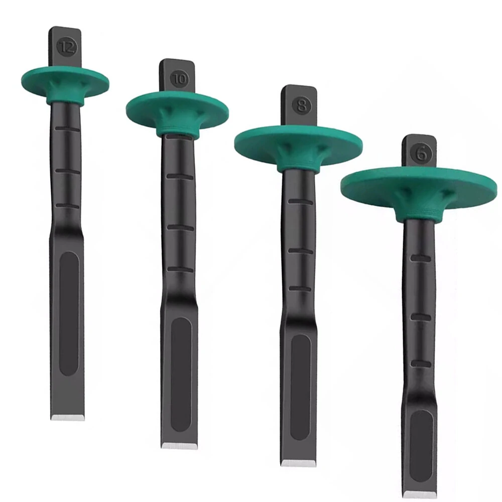 6-12 Inch Heavy Duty Flat Chisel Mason Concrete Chisel with Hand Protection for Demolishing Carving Scaling Breaking Hounding — view 2