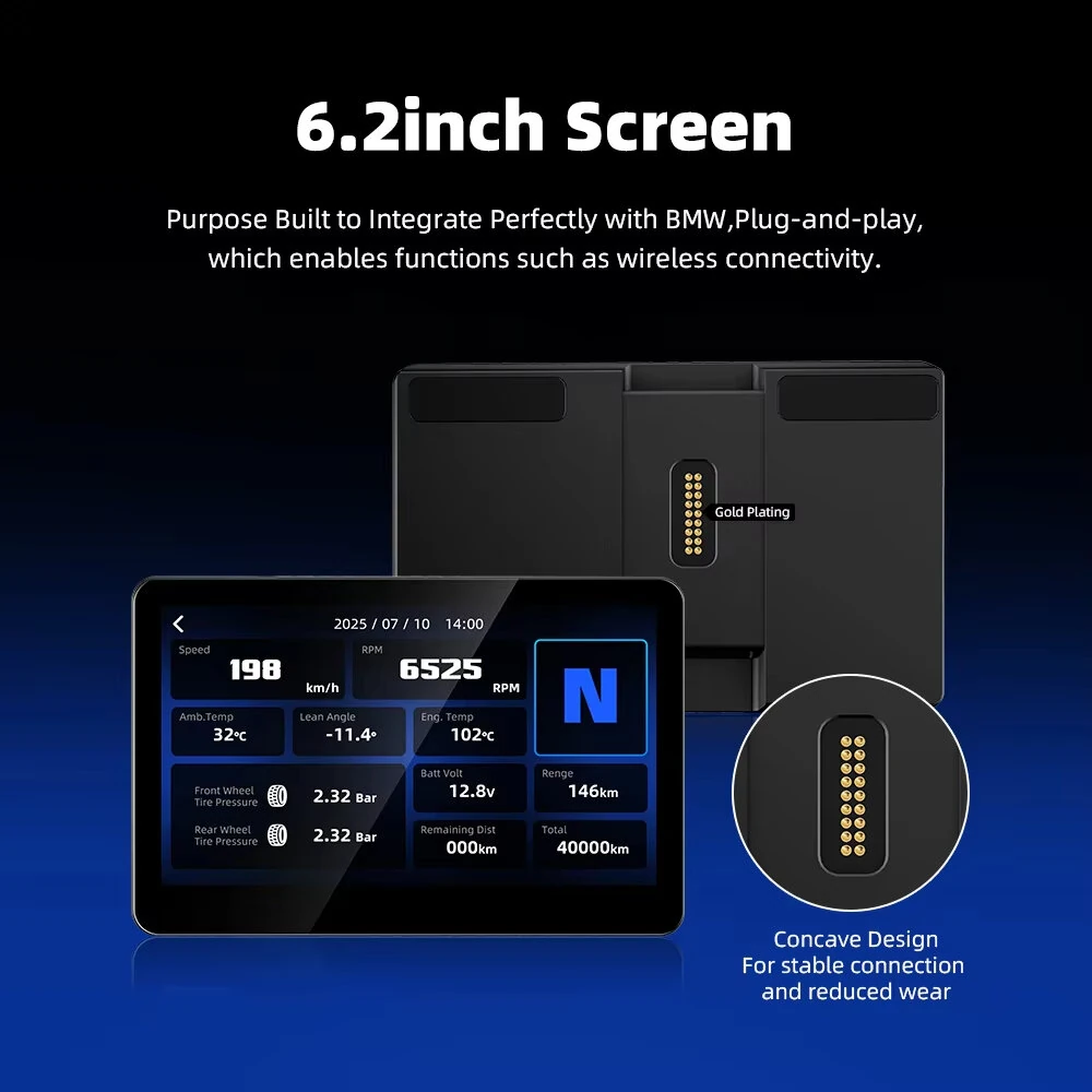 6.2-Inch Motorcycle GPS With Wireless CarPlay Android Auto IP67 Moto Display WonderWheel Compatible For BMW R1200GS R1250GS F800 F900 S1000XR — view 6