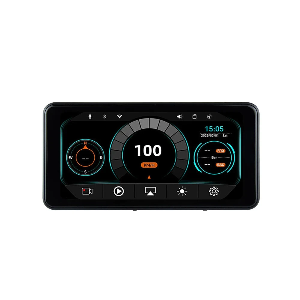 6.25" GPS Motorcycle Navigation Wireless CarPlay Moto Android Auto Portable Digital Dashboard Display Screen TPMS Monitor — image 1