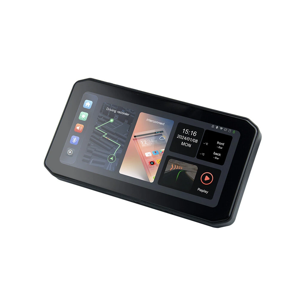 6.25inch Wireless CarPlay Moto Android Auto Portable Digital Dashboard GPS Motorcycle Navigation Display GPS Remote Control TPMS — view 11