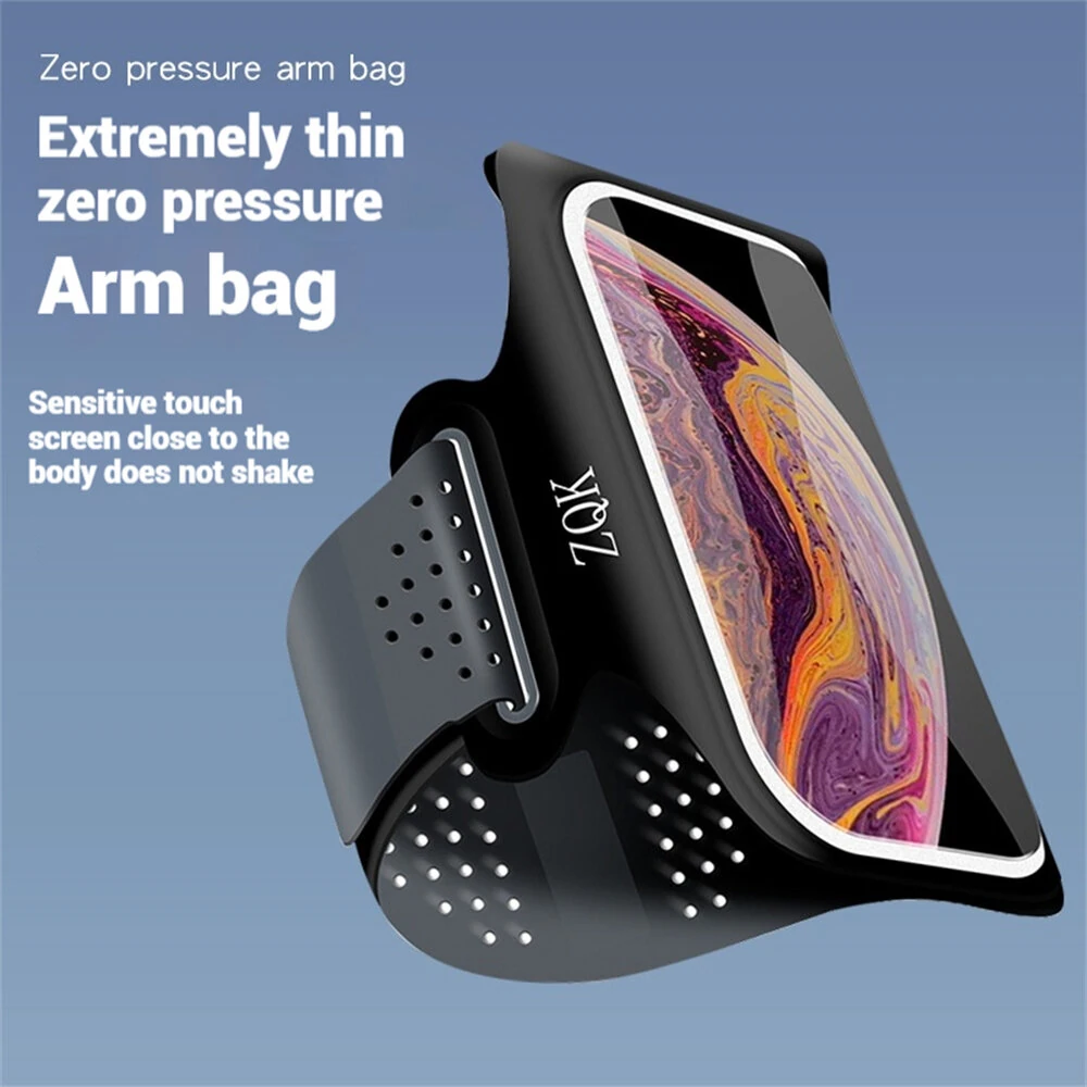 6.5'' Running Arm Bag Sports Waterproof Sweatproof Touch Screen Night Reflective Phone Bag for Outdoor Riding Hiking Fitness — view 2