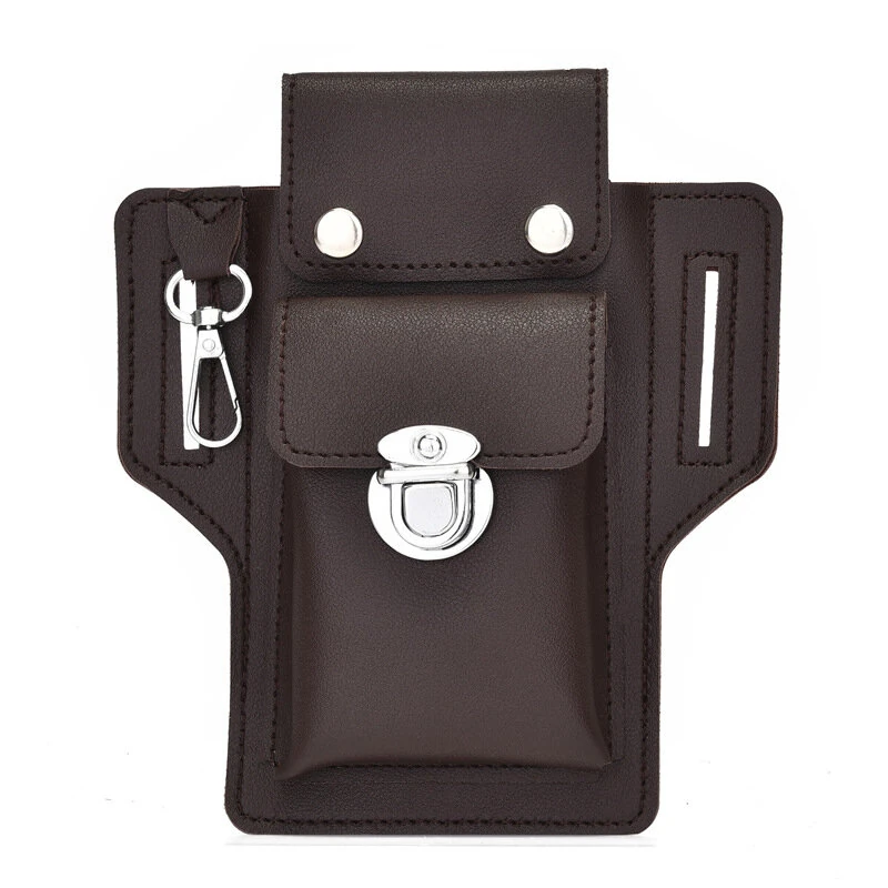 6.9-inch Mobile Phone Bag Men's Multifunctional Anti-theft Waterproof Waist Bag Hang Keys Belted Phone Pouch — image 1